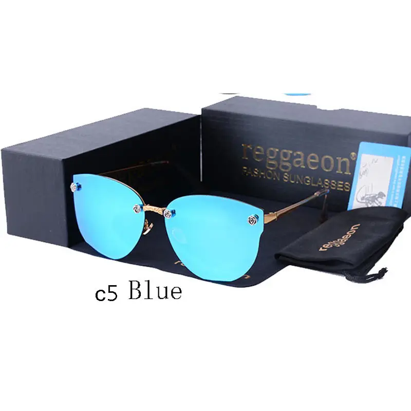 Reggaeon marca de moda designer polarizado óculos sol sem aro feminino armação metal homem steampunk uv400 quente d | Аксессуары для
