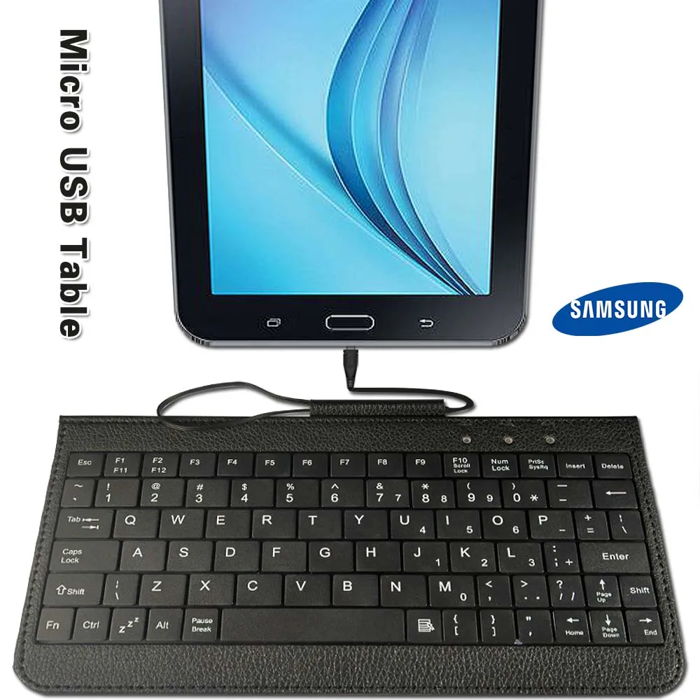 

Micro USB Keyboard with Stand for Samsung Galaxy Note/Galaxy Tab Tablet Anti-Dust Durable Pu Leather Protective Sleeve