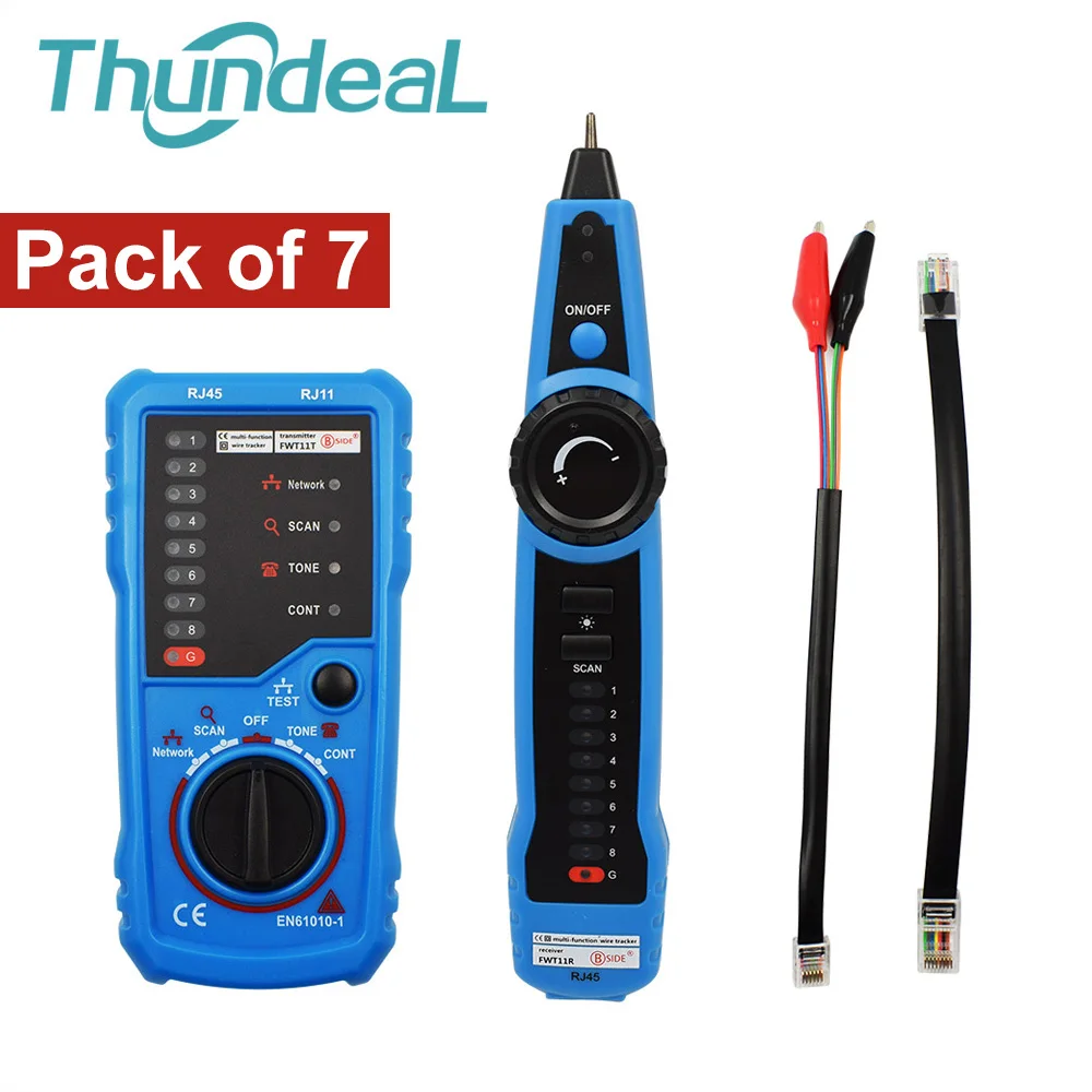 

RJ45 Lan Tester Cable Tracker FWT11(Pack of 7) Cat5 Cat6 RJ11 Detector Network Cable Tester Telephone Wire Tracker Network Tools