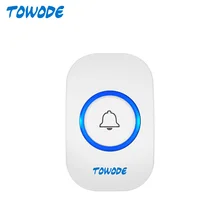 TOWODE – bouton de sonnette sans fil 433Mhz, fonctionne avec la sécurité domestique M557, sonnette de bienvenue