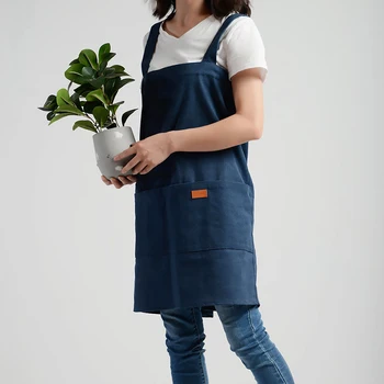 

Fashionable women's Sling skirt canvas apron Home kitchen sleeveless bib tea shop coffee Florist manicure work clothes aprons