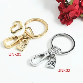 

Hot Sale Fashion Women Men Silver Color Stainless Steel Round Circle Lock Key Uno de50 Keychain Jewelry