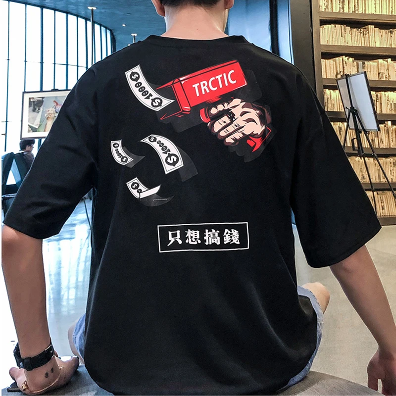 funny Letter printing New Arrival hip hop t shirt Loose All-match Men's shirts Fitness Vogue Leisure White Black man's T-shirt funny Letter printing New Arrival hip hop t shirt Loose All-match Men's shirts Fitness Vogue Leisure White Black man's T-shirt