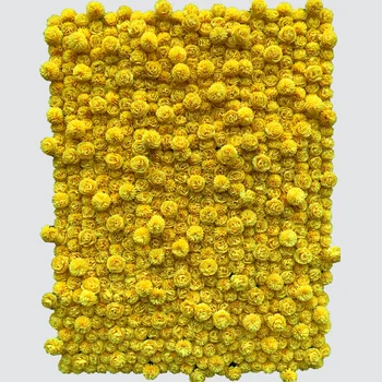 

3D Artificial Flower Wall Wedding Background Fake Flower Black Yellow Daisy onions GY793