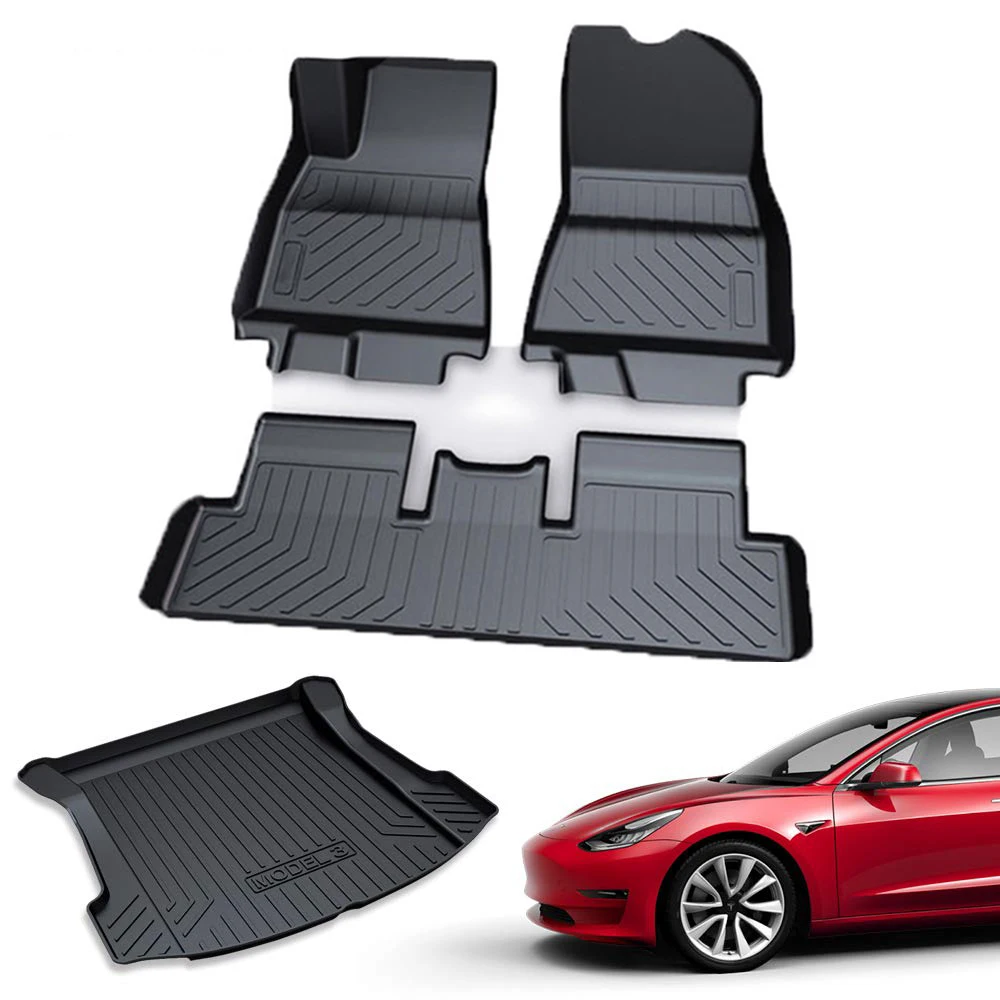 Резиновые напольные коврики TPO для Tesla Model 3 2017 2018 2019 автомобильные аксессуары