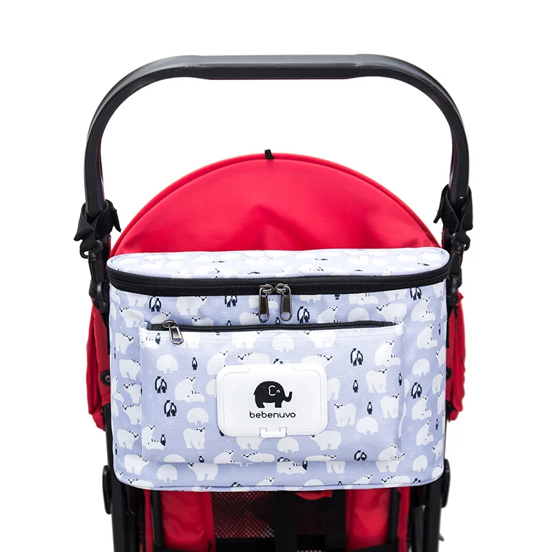 

New Style Oxford Cloth Insulated Infant Cart Bag Digital Printing Diaper Bag Large Capacity Mom And Baby