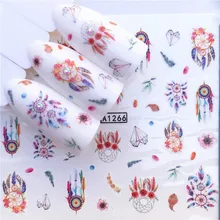 1 pçs colorido pena sonho apanhador dicas de unhas falsas natureza dedo cartão completo unha arte display acrílico uv gel polonês ferramenta manicure(China)