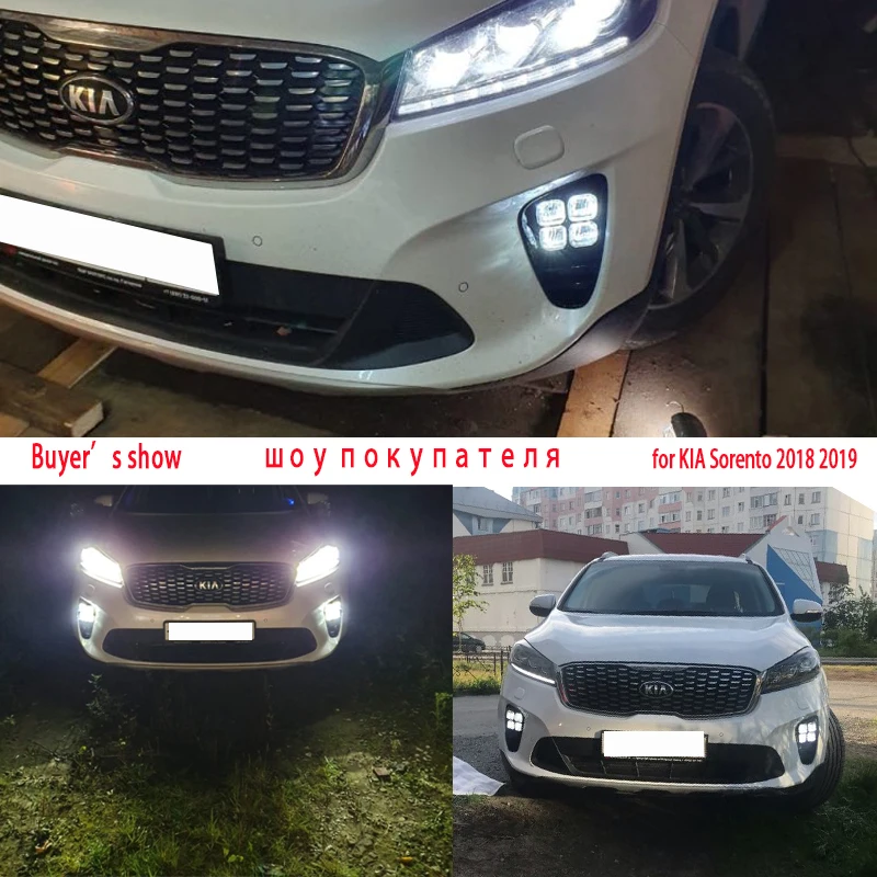 Для Kia Sorento головной светильник светодиодный DRL противотуманный светильник s дневные ходовые огни Противотуманные фары головной светильник s Дневной светильник противотуманный светильник s