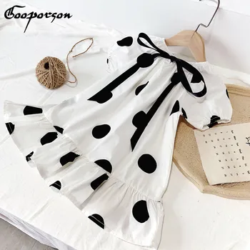 

Gooporson Summer Children Dresses Little Girls Clothing Bow Tie Dots Cute Kids Princess Costume Vestidos Beach Girl Clothes