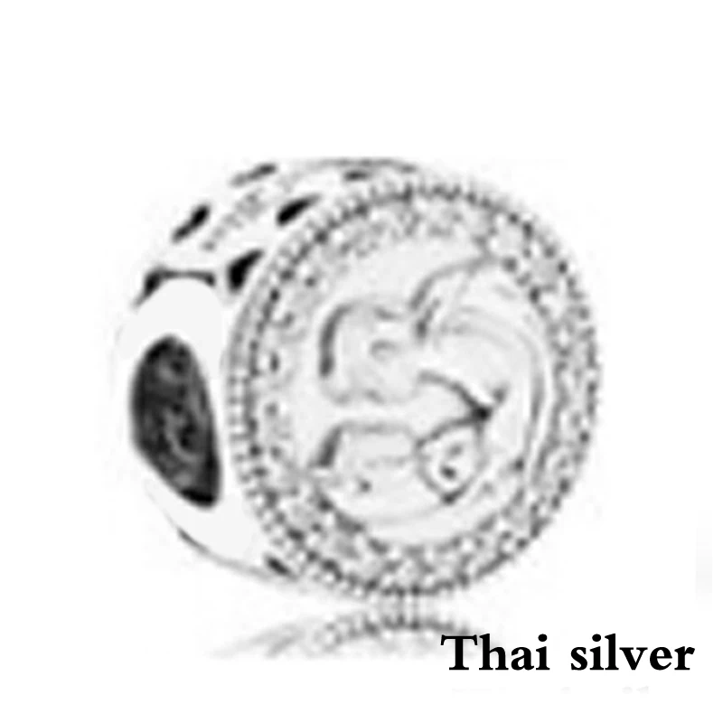 NEW Thai Silver Retro Leaves Frog Prince Puppy Love Mother's Day Beaded Charm Limited Edition Collection Factory Wholesale - Цвет: 8