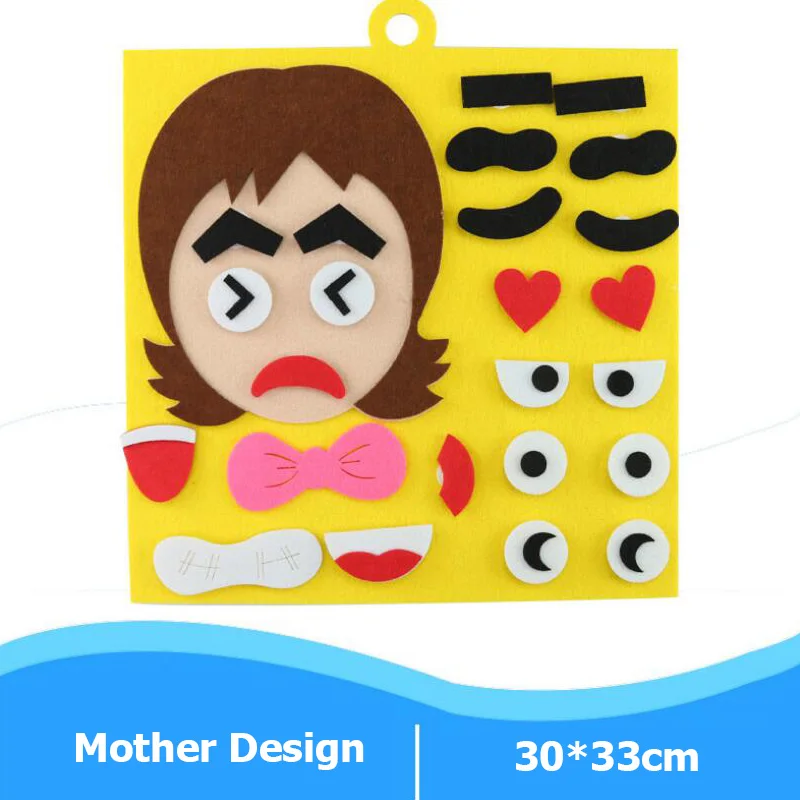 mother as photo WISHMETYOU Expression войлок для детей игрушки материал ручной работы пакет нетканый Сделай Сам изменение эмоций головоломки игрушки для родителей сотрудничество - Цвет: mother as photo
