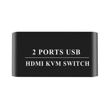 

Plug And Play Stable Dual USB Sharing 2 In 1 Out Fast Speed HDMI KVM Switch For Printer Aluminum Alloy Meeting Universal Laptop