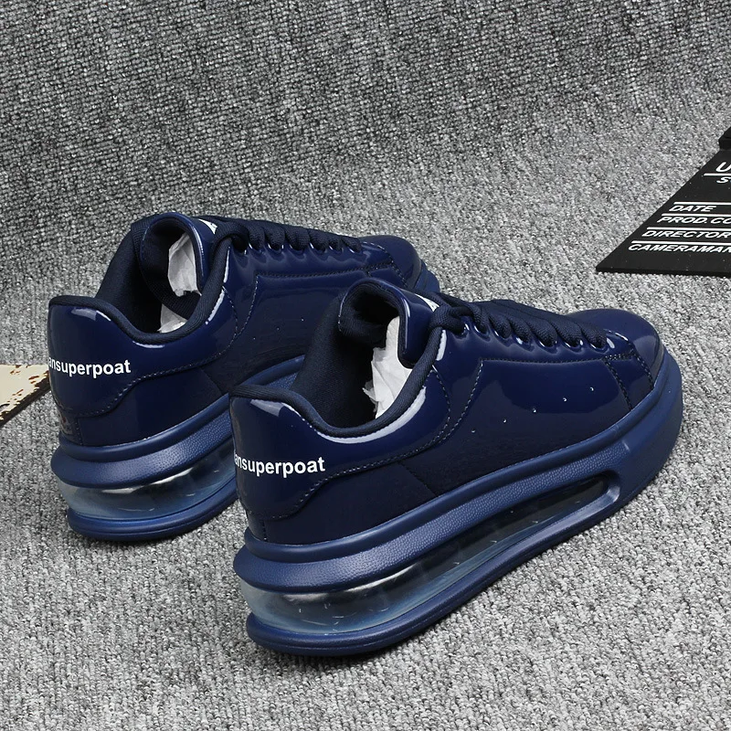 White Shoes Cushion-Bottom Mens Small Glossy Patent