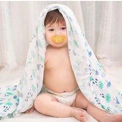 Mantas de algodón de bambú para bebés recién nacidos, Toalla de baño suave de muselina arcoíris, manta transpirable para cochecito de bebé