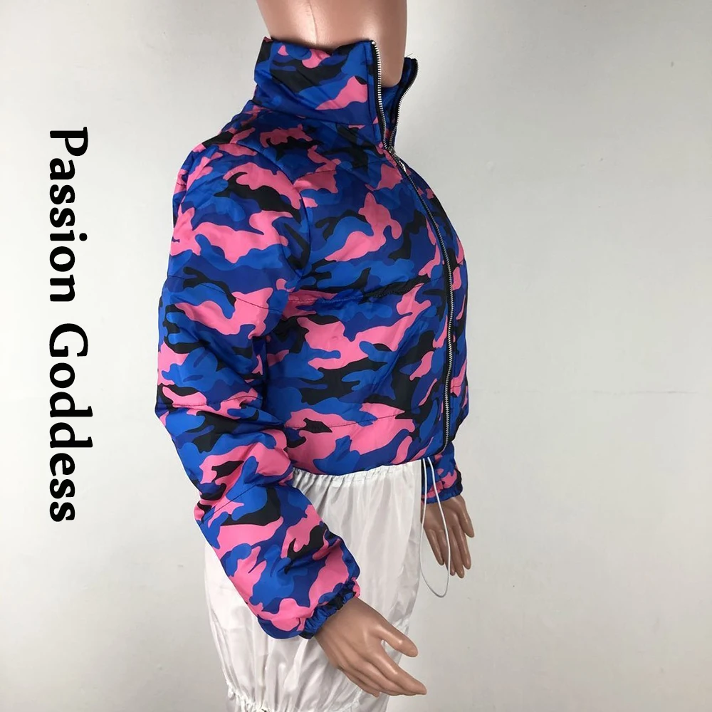 camo parka para baixo jaqueta solta puffer