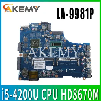 

AKEMY VBW00 LA-9981P motherboard For DELL 15R 3537 5537 Laptop motherboard i5-4200U CPU HD8670M original Test mainboard