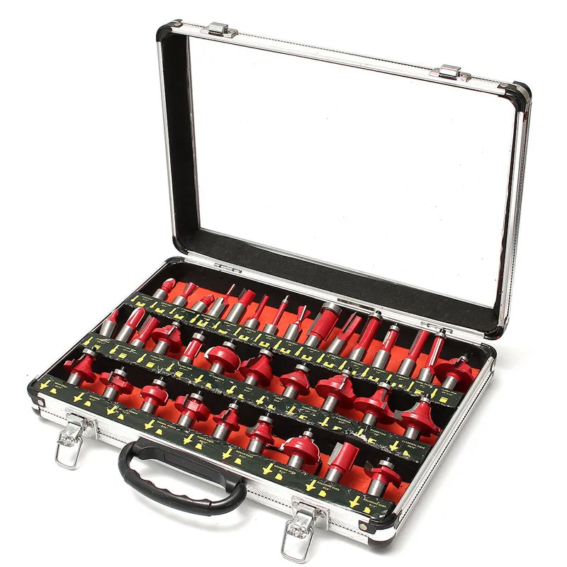 

35pcs 1/2 Inch Shank Tungsten Carbide Tip Router Bit Set Woodworking Tool