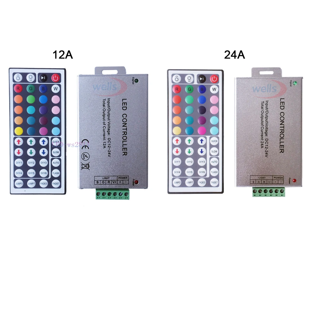 Бесплатная доставка DC12V 24V 12A 24A 44key IR wireles пульт дистанционного управления Led RGB контроллер 44key ИК диммер для 3528 5050 RGB светодиодные полосы света|Контролеры RGB| | АлиЭкспресс