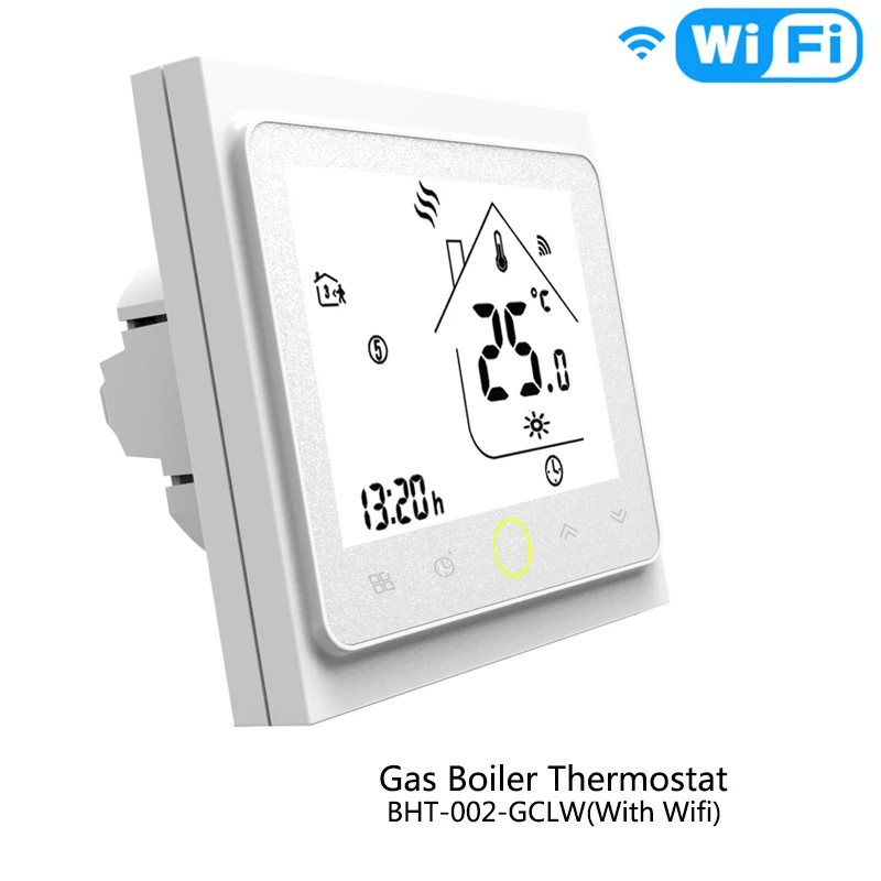 White Thermostat WiFi Белый термостат контроллер температуры ЖК сенсорный экран подсветка для воды/газа бойлер работает с Alexa Google Home 3A - Цвет: White Thermostat