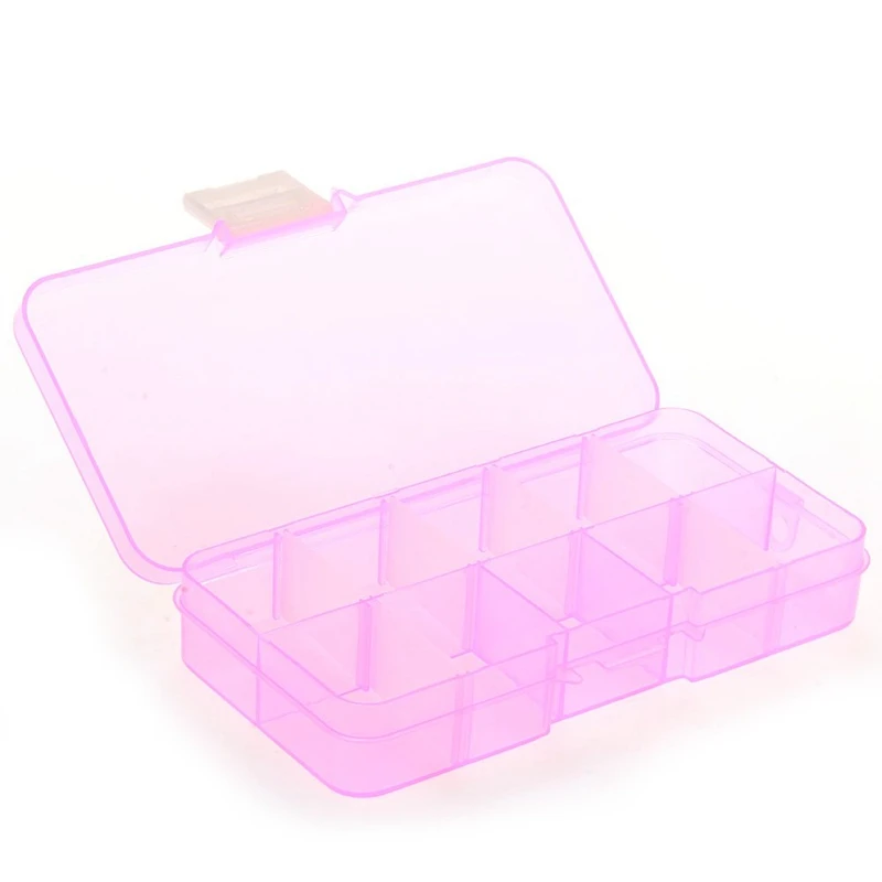 Pillbox Box 10 Removable Cases for Jewellery Fake Nails Pills Medicament | Дом и сад