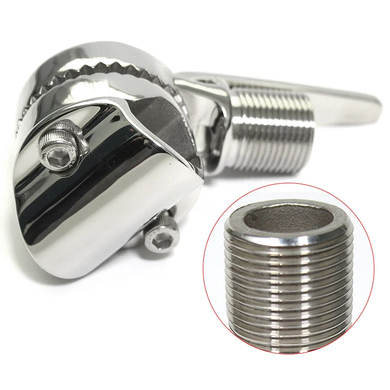 ELEG-Marine Boat Vhf Antenna Ratchet Base Clamp On / Rail Mount 316 Stainless Steel