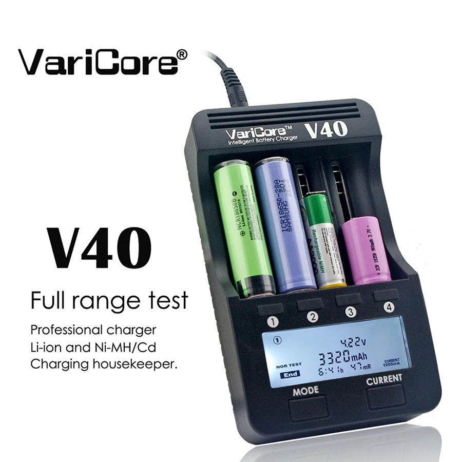 VariCore lcd V40 зарядное устройство 3,7 в 18650 Зарядное устройство 26650 16340 14500 18350 литиевая батарея AA/AAA Ni-MH батарея