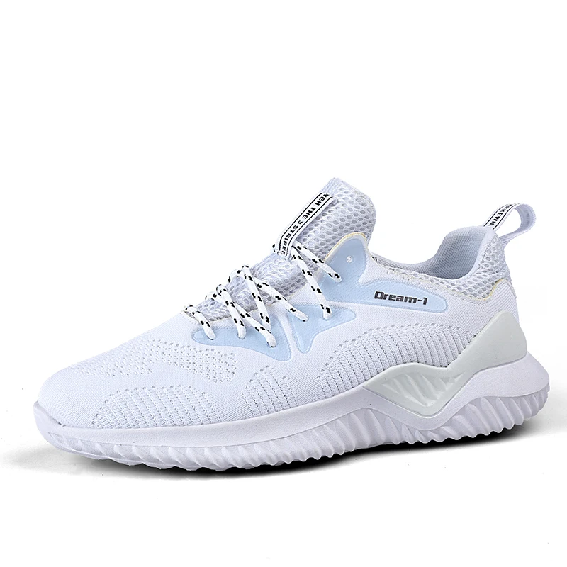 Mesh White Casual Sports Shoes Men Thick Bottom Breathable Athletics Running Shoes Male Hard-Wearing Sweat-Absorbant Sneakers