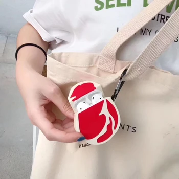 

Funny Steak Earphone Case for Apple AirPods 2/1 Case Portable Earphone Cover for Airpods 2 Earpods Accessories Coque with Hook