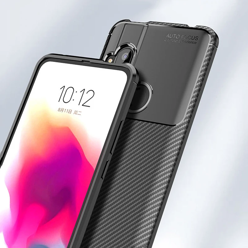 Auroras чехол для Motorola One Hyper Мягкий силиконовый противоударный из углеродного