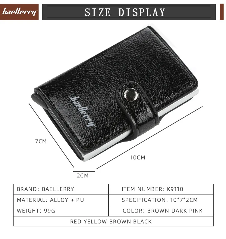 Men And Women Automatic Wallet Aluminum Alloy Card Case Anti-Degaussing Anti-Theft RFID Aluminum Bank Credit Card