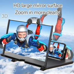 3D Mobile Phone Screen Magnifier HD Video Amplifier Stand Bracket with Movie Game Magnifying Folding Phone Desk Holder