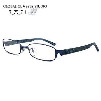 

Metal Full Rim Glasses Men Rectangle Prescription Lens 1.56 Index Eyeglass Frames For Optical E-0524