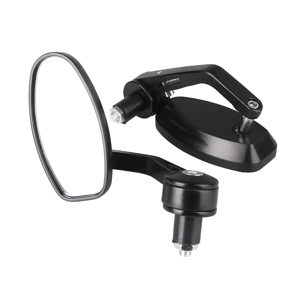 Black Modified Rearview Mirror Motorcycle Modified Mirror Durable Autocycle Rearview Mirror Handlebar Rear Mirrors 1 Pair Metal - Цвет: Black