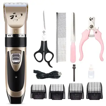 

Newest Dog Clipper Rechargeable Dog Trimmer Pet Professional Beauty Tool Set Comb Scissors Pet Grooming Tool #4O