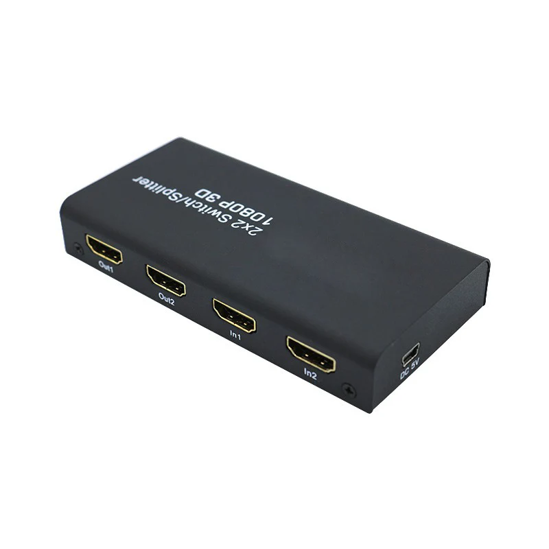 Full HD 2x2 HDMI-совместимый коммутатор-Сплиттер Универсальный 10 м вход поддержка