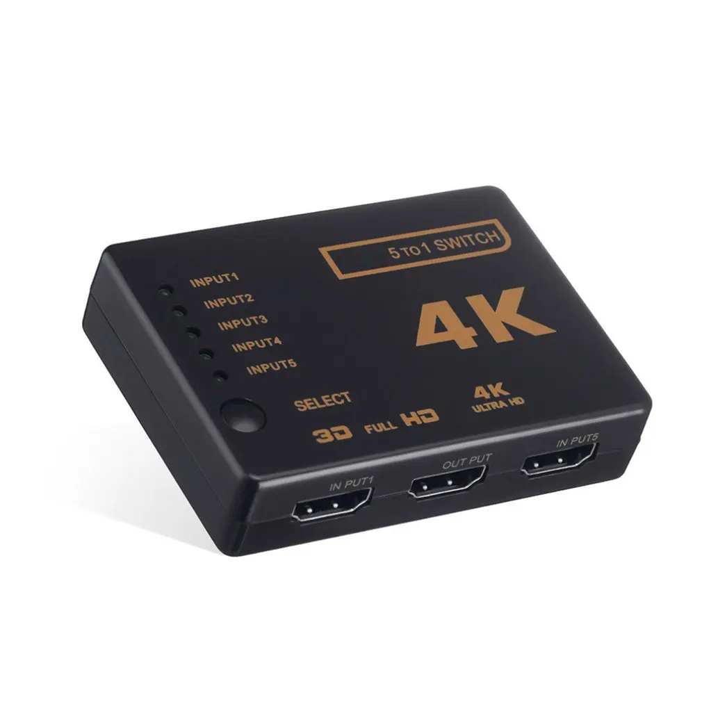 1 комплект 5 Порты и разъёмы UHD 3D 4K 1080p совместимому с HDMI Разветвитель