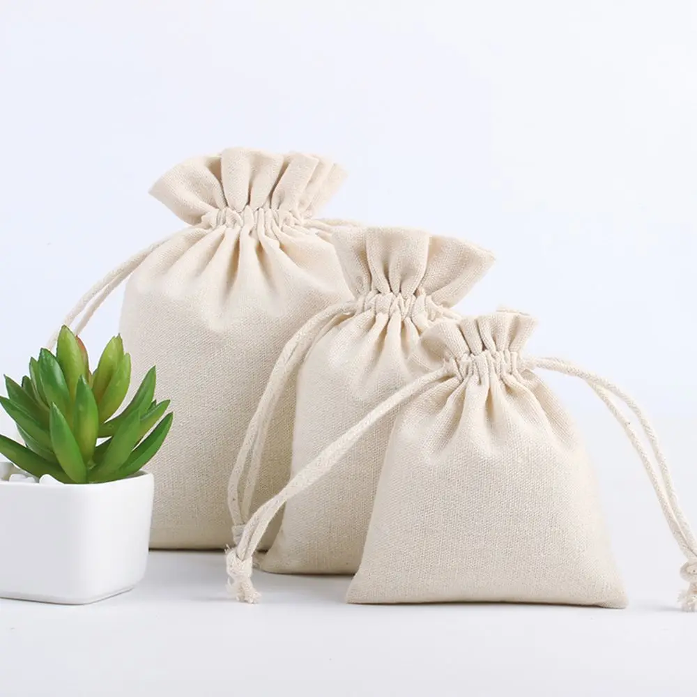 Wholesale Price Natural Resuable Jute Linen Drawstring Packaging Gift Bag Logo Printed Jewelry Christmas | Дом и сад