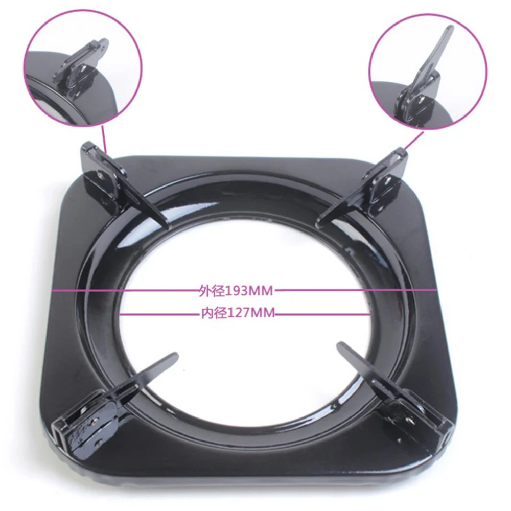 

2019 black Universal Wok Pan Square Support Rack Holder Stove Stand for Gas Hob Cooker for round woks