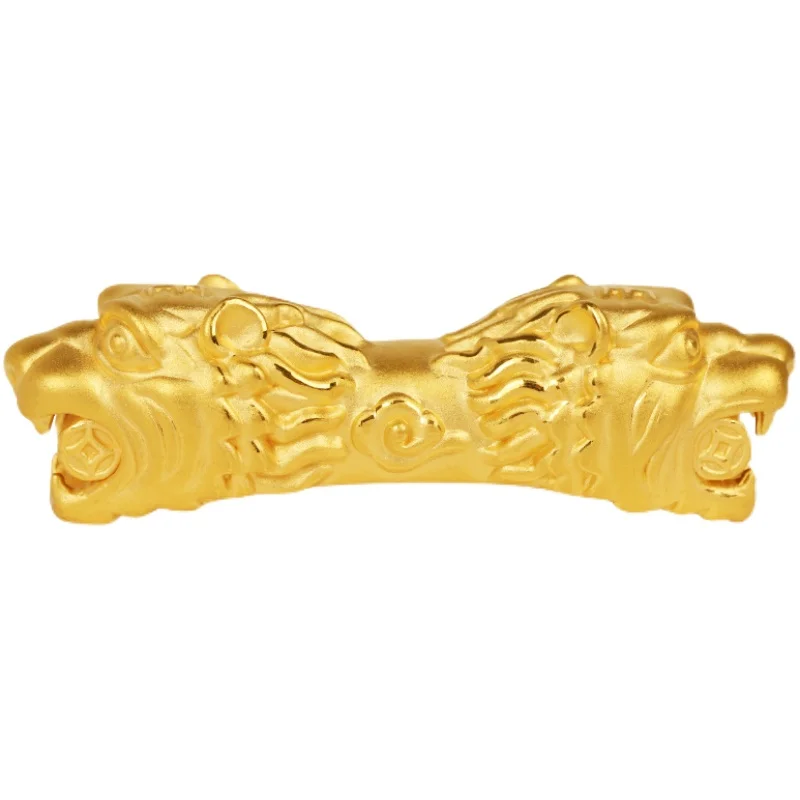 

Pure 24K Yellow Gold Bracelet 3D Hard Gold 999 Gold Tiger Bracelet Men's Bracelet