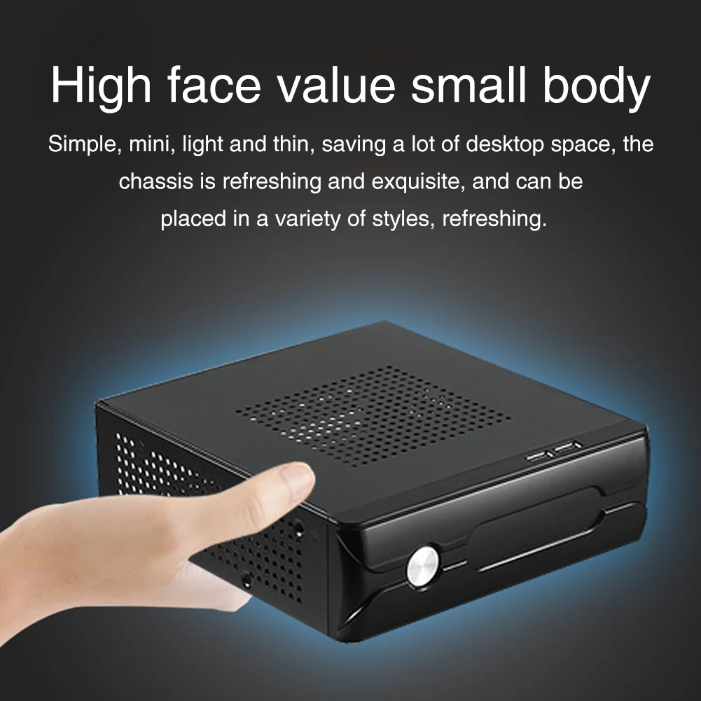 Настольный источник питания игровой HTPC хост офисный домашний 2,0 USB Mini ITX с отверстием радиатора чехол для компьютера практичный горизонтальный корпус