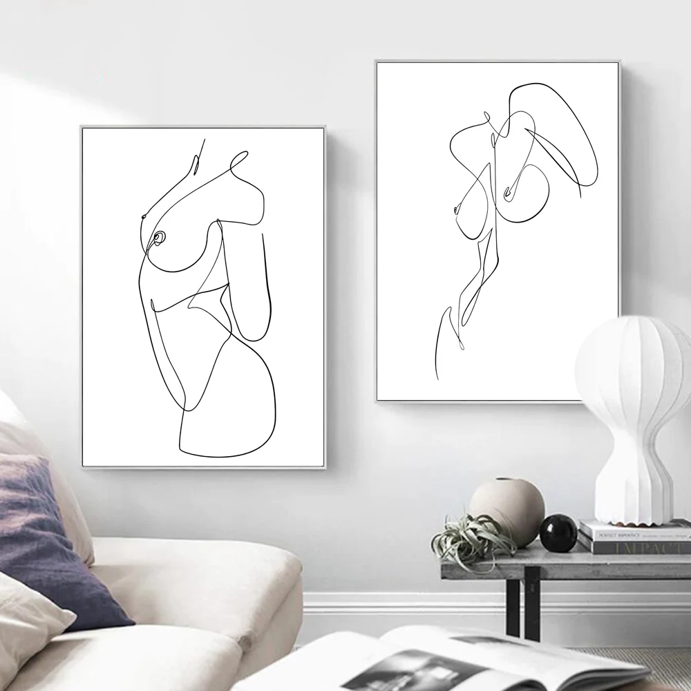 

Bedroom Body Line Art Poster Sexy Girl Abstract Line Drawing Print Painting Minimalist Posters Wall Pictures Bedroom Decor