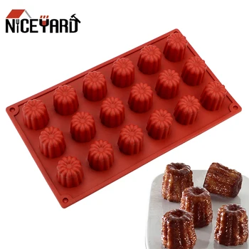 

Silicone Cake Chocolate Mold 18 Holes Non-Stick Small Flower Muffin Shape Candy Baking DIY Cupcake Baking Pan Random Color