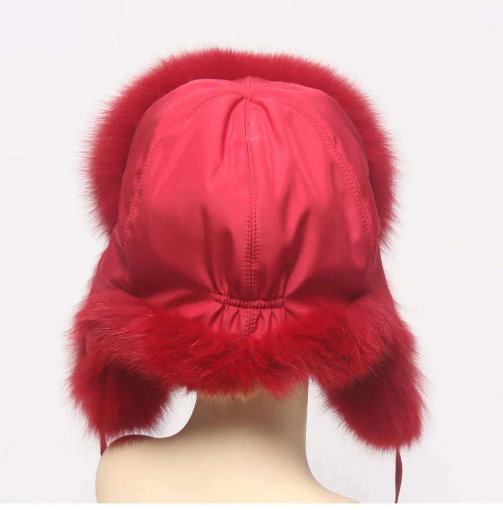 Hot Sale Genuine Fox Fur Hat Russian Women Real Fur Caps Bomber Hats 100%Natural Fox Fur Caps Fashion Fur Hat Retail wholesale