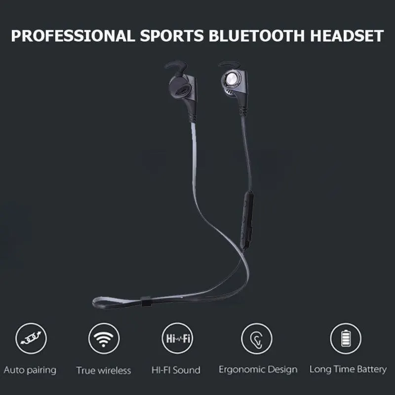 Наушники с Ушными крючками для ночного бега, водонепроницаемая bluetooth-гарнитура с защитой от пота