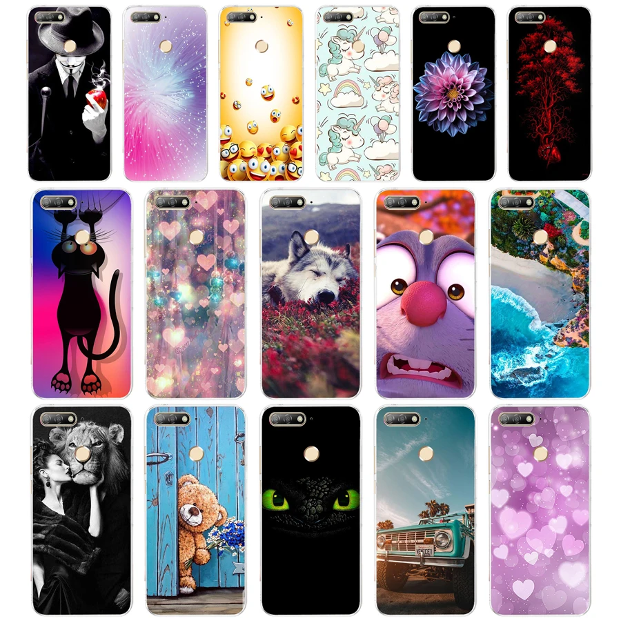 

C Silicone TPU Case For Huawei Y6 2018 Cover Pattern Phone Case For Huawei Y6 Prime 2018 Case Cover For Huawei Y6 Y 6 Prime 2018