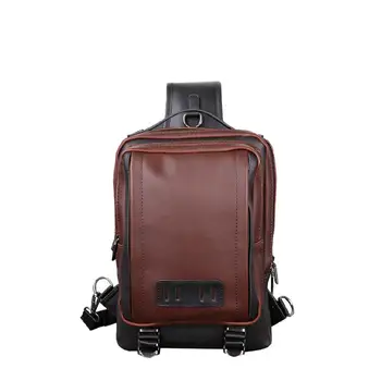 

Hot Sale 2019 New Fashion Men's Oockets Versatile Travel Chest Bag Men's Crossbody Waist Bags PU Sling Bags IPad Pocket Pack