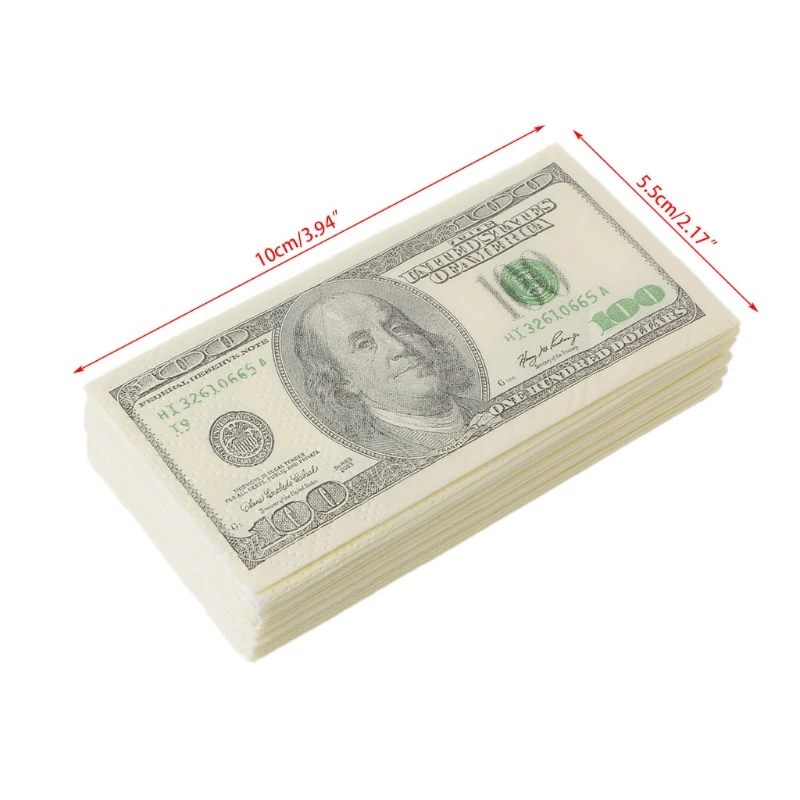9 шт./лот, 3 слоя, мягкая печатная бумажная салфетка для туалетной бумаги с забавными денежными бумагами, вечерние гигиенические украшения