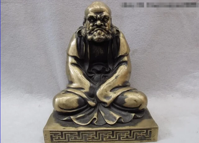 S0472 Chinese Tibet Buddhism temple Bronze DaMo Bodhidharma Dharma arhat Buddha Statue | Дом и сад
