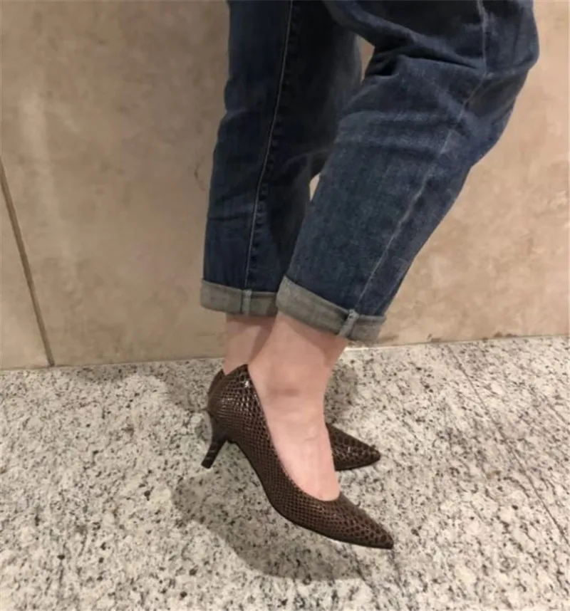 2020 Spring Summer New Slip On Pumps Women's Shoes Sexy Pointed Toe Office Ladies Work Shoes Small High Heels Female Pumps Shoes (27)
