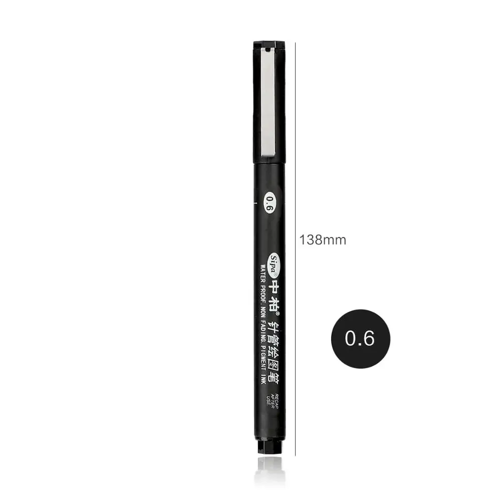 1pc Professional drawing marker pen Art scriptliner pen bullet journal pen painting Outline Pen base for markers Art supplies - Цвет: 0.6mm